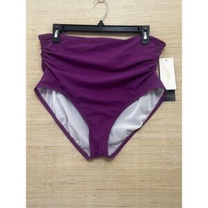 Gottex Bikini Bottom‎ Womens Size 16 Purple High Waisted Profile Swim Warm Viola